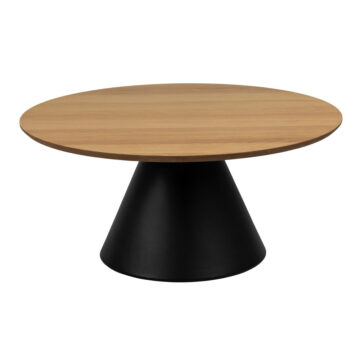 Soileil Round Coffee Table in Oak/Black 85x40cm