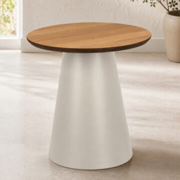 Soileil Round Coffee Table in Oak/Grey 45x48cm