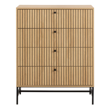 Albany Chest of 4 Drawers in Oak/Black Legs