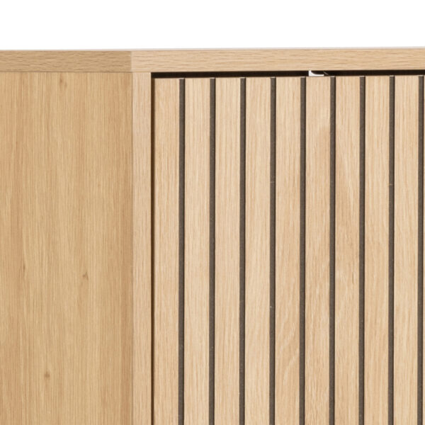 Liberty Shoe Cabinet 3 Flip Down Doors in Oak/Black Legs | Assembly Required