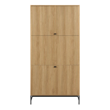 Albany Wardrobe 4 Doors in Black/Oak