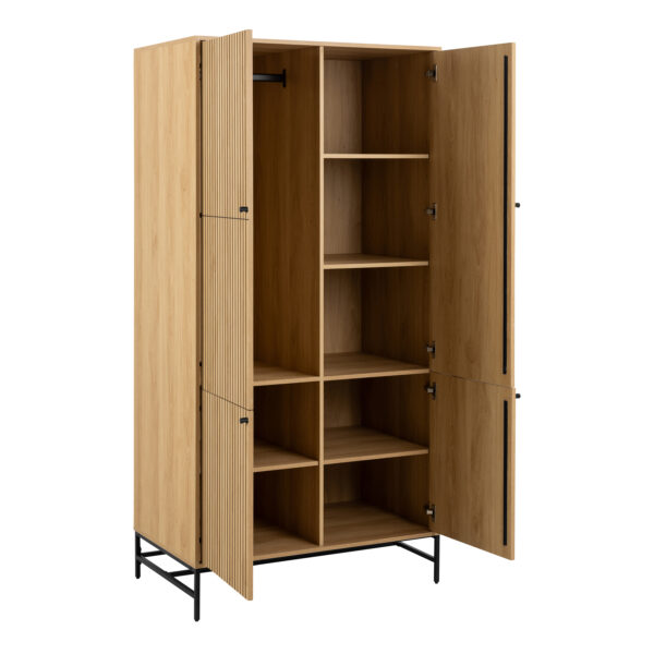 Liberty Wardrobe 4 Doors in Black/Oak | Assembly Required
