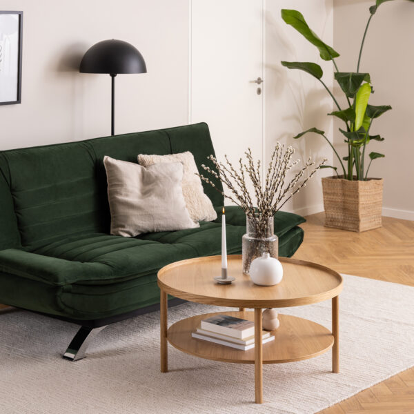 Banbury Round Coffee Table in Oak 80x42cm | Assembly Required
