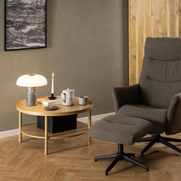 Banbury Round Coffee Table in Oak 80x42cm | Assembly Required