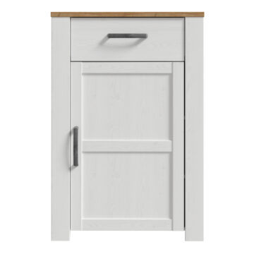 Bohol 1 Door 1 Drawer Shoe Cabinet in Riviera Oak/White