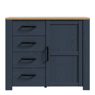 Bohol 1 Door 4 Drawer Chest in Riviera Oak/Navy