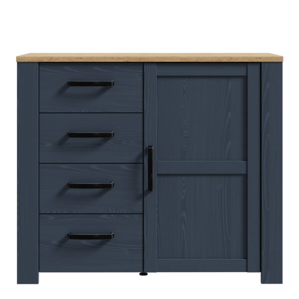 Bohol 1 Door 4 Drawer Chest in Riviera Oak/Navy