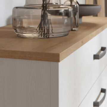 Ridge 1 Door 4 Drawer Chest in Riviera Oak/White