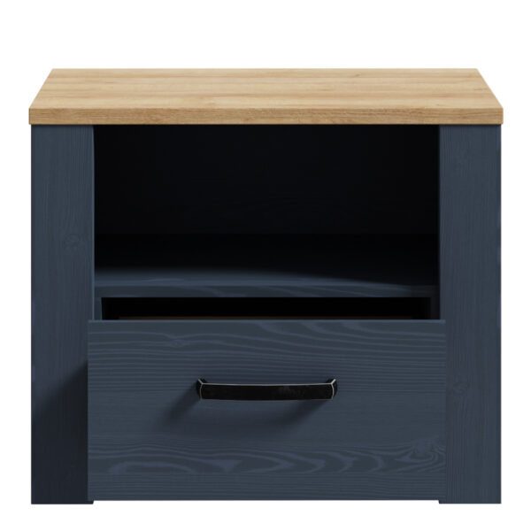 Ridge 1 Drawer Bedside In Navy Oak | Assembly Required