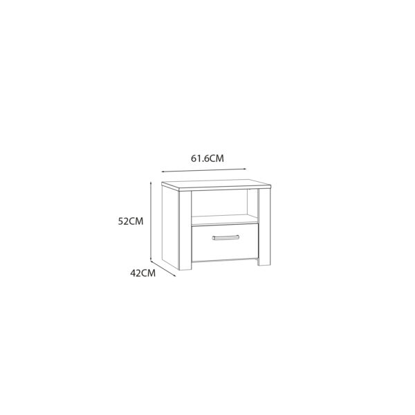 Ridge 1 Drawer Bedside In Navy Oak | Assembly Required