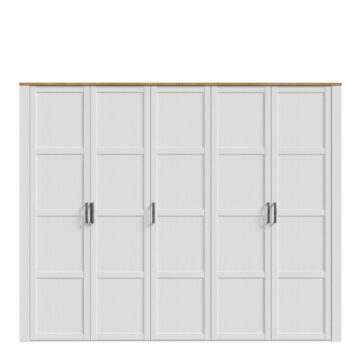 Bohol 5 Door Wardrobe in Riviera Oak/White