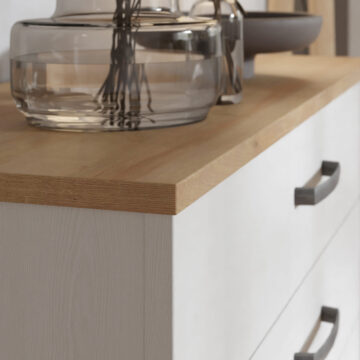 Ridge White 5 Drawer Narrow Chest | Riviera Oak