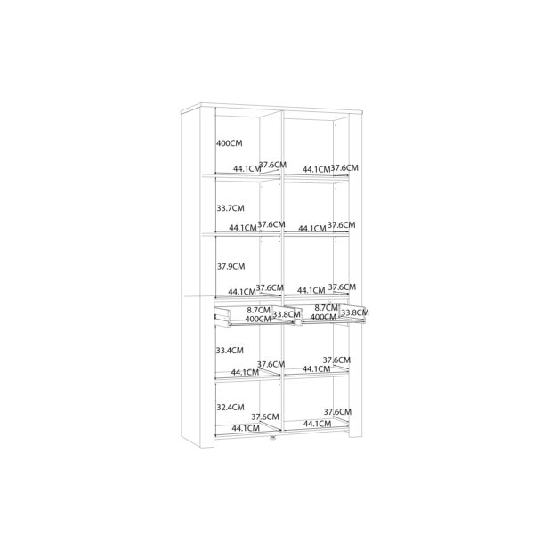 Ridge Display Cabinet 4 Door 1 Drawer in Oak/Navy | Assembly Required