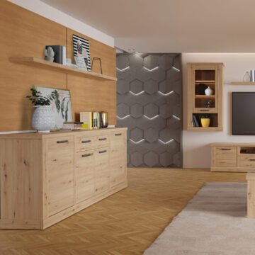 Solara Wall Shelf 200cm | Artisan Oak Finish