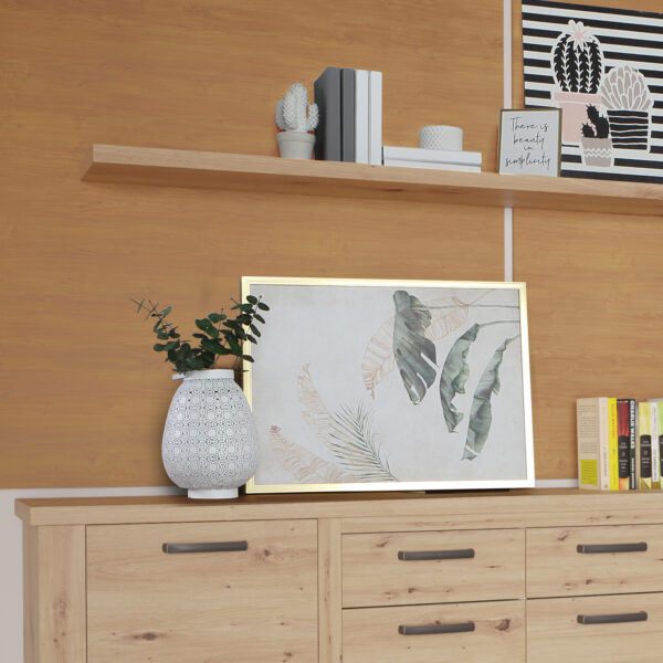 Solara 200cm Wall Shelf in Artisan Oak | Assembly Required