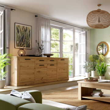 Solara 4 Door 2 Drawer Sideboard | Artisan Oak Finish
