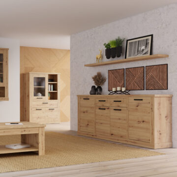 Solara 4 Door 2 Drawer Sideboard | Artisan Oak Finish
