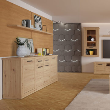 Solara 4 Door 2 Drawer Sideboard | Artisan Oak Finish