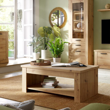 Solara Rising Coffee Table in Artisan Oak