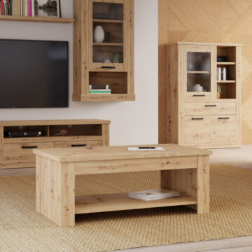 Solara Rising Coffee Table in Artisan Oak