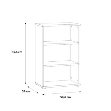 Origin Low Narrow 2 Shelf Bookcase | Vintage Oak Finish