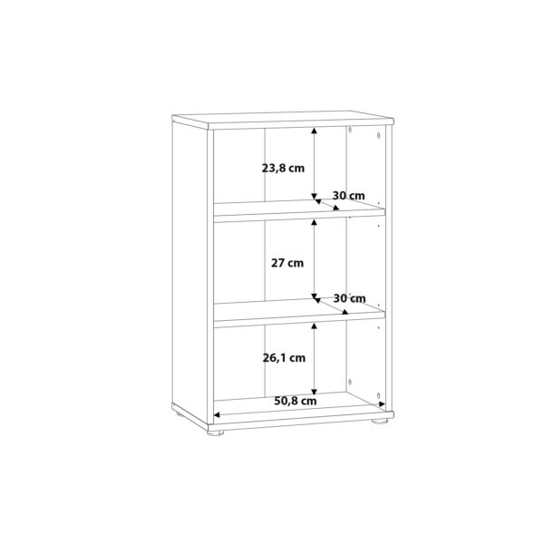 Origin Low Narrow 2 Shelf Bookcase in Vintage Oak | Assembly Required
