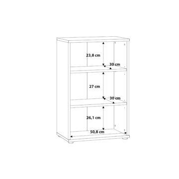 Origin Low Narrow 2 Shelf Bookcase | Vintage Oak Finish
