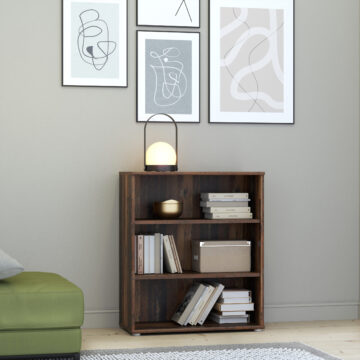Origin Low Wide 2 Shelf Bookcase in Vintage Oak