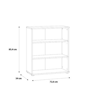 Origin Low Wide 2 Shelf Bookcase | Vintage Oak Finish