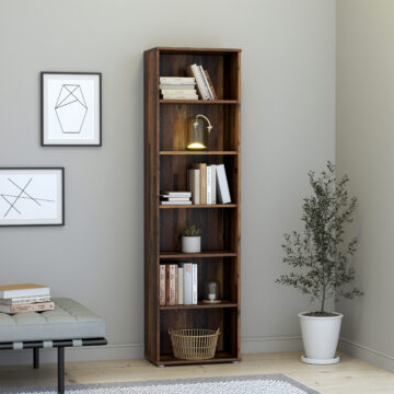 Origin Narrow 5 Shelf Bookcase in Vintage Oak