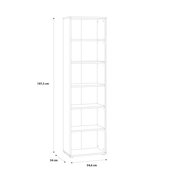 Origin Narrow 5 Shelf Bookcase in Vintage Oak | Assembly Required