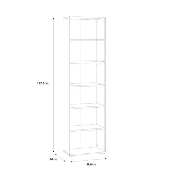 Origin Narrow 5 Shelf Bookcase | Vintage Oak Finish