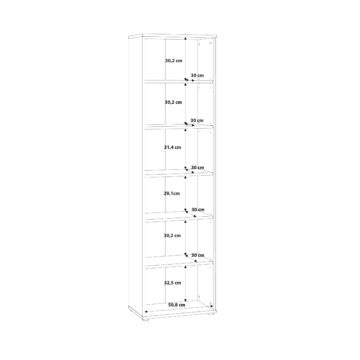 Origin Narrow 5 Shelf Bookcase | Vintage Oak Finish