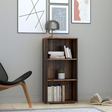 Origin Tall Narrow 2 Shelf Bookcase | Vintage Oak Finish