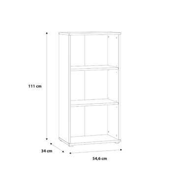 Origin Tall Narrow 2 Shelf Bookcase | Vintage Oak Finish