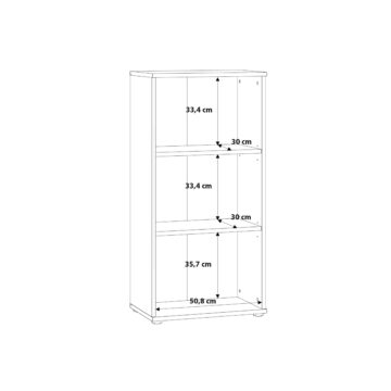 Origin Tall Narrow 2 Shelf Bookcase | Vintage Oak Finish