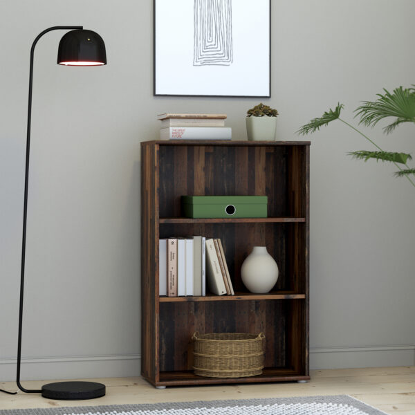 Origin Tall Wide 2 Shelf Bookcase in Vintage Oak | Assembly Required