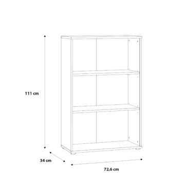 Origin Tall Wide 2 Shelf Bookcase | Vintage Oak Finish