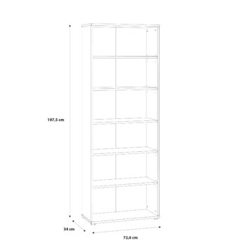 Origin Wide 5 Shelf Bookcase | Vintage Oak Finish