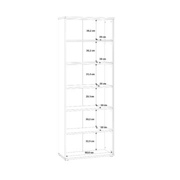 Origin Wide 5 Shelf Bookcase | Vintage Oak Finish