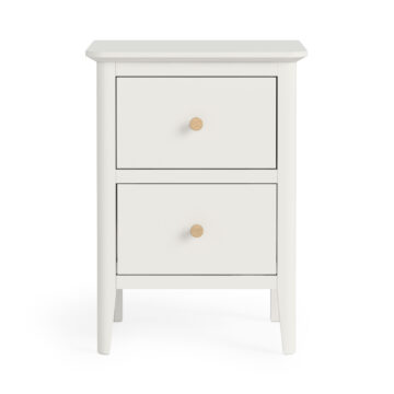 Dover White 2 Drawer Bedside Cabinet | Assembled