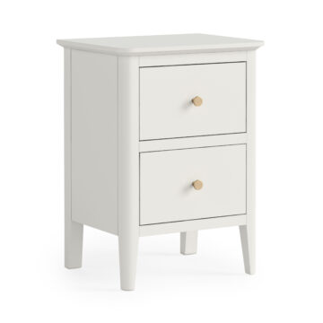 Dover White 2 Drawer Bedside Cabinet | Assembled