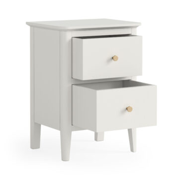 Dover White 2 Drawer Bedside Cabinet | Assembled