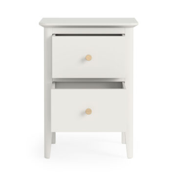 Dover White 2 Drawer Bedside Cabinet | Assembled