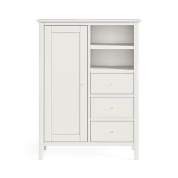Dover White Combi Wardrobe with Drawers | Assembled