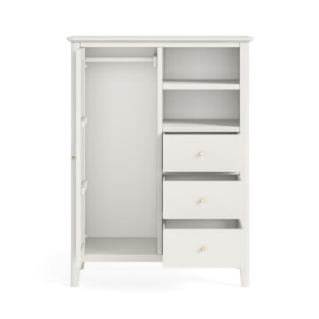 Dover White Combi Wardrobe with Drawers | Assembled