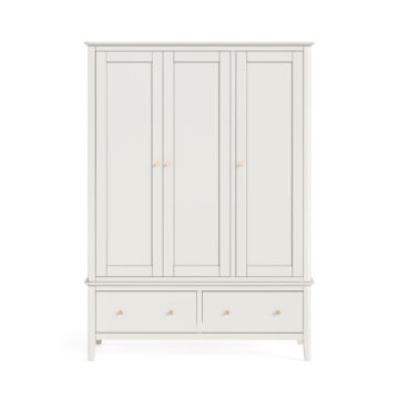Dover White Triple Wardrobe with Drawers