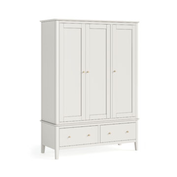 Dover White Triple Wardrobe with Drawers