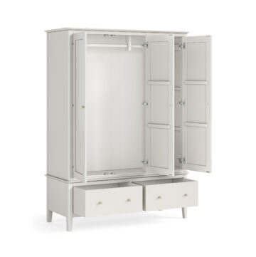 Dover White Triple Wardrobe with Drawers