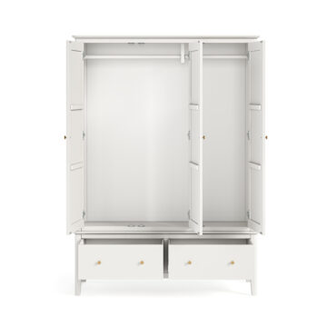 Dover White Triple Wardrobe with Drawers